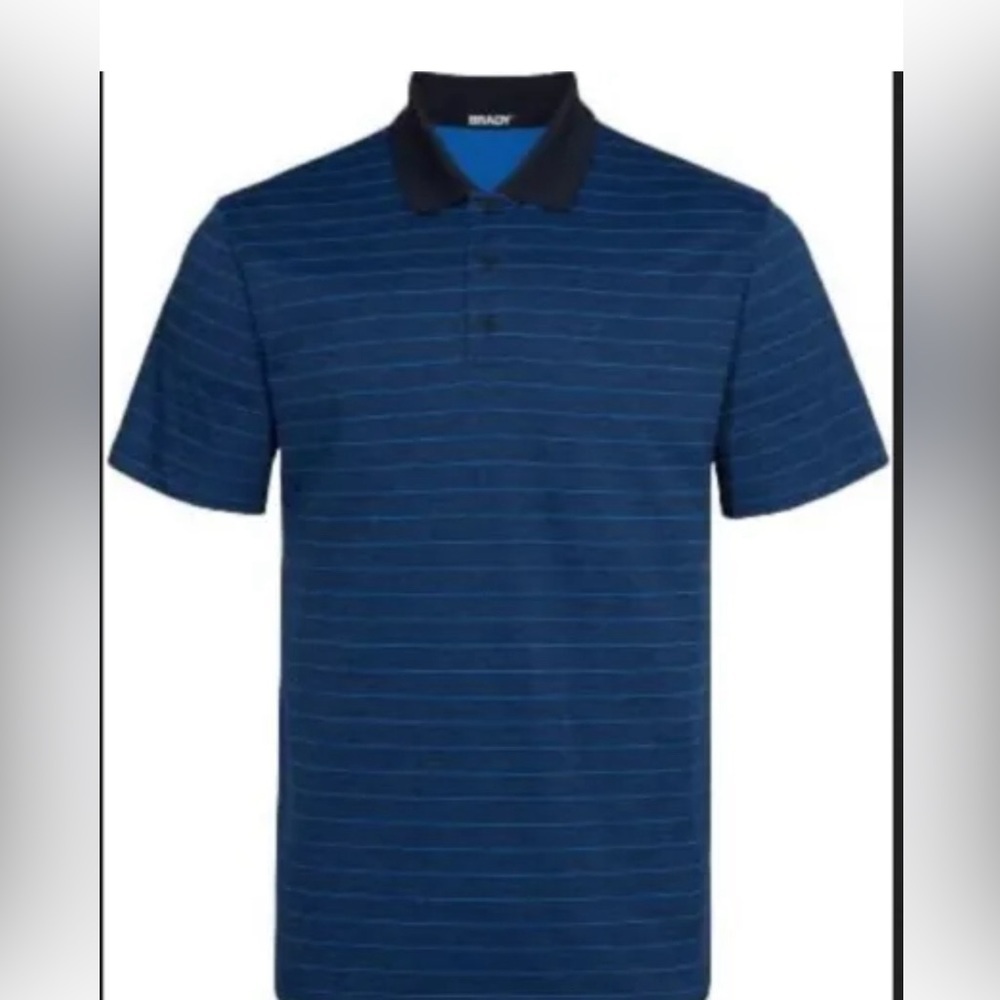 BRADY Men's Golf Striped Polo Shirt Stone Striped XXL